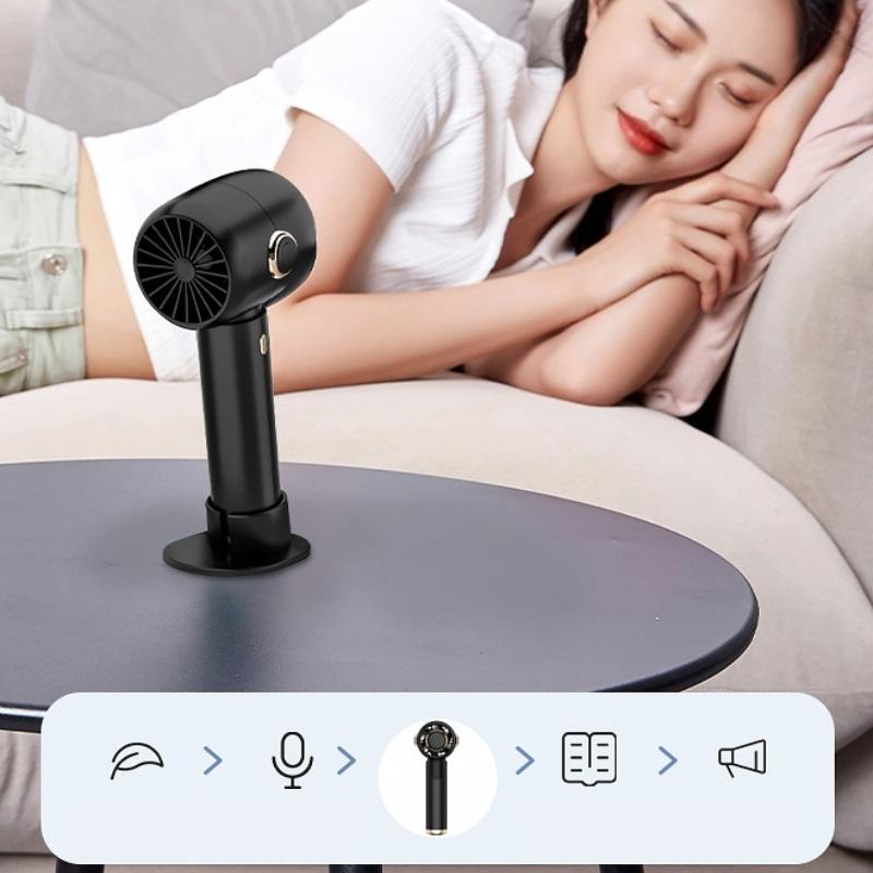 New High Speed Powerful Fan Usb Smart Display Mini Handheld Fan Portable Rechargeable Turbo Small Fan Pocket Desktop Small Electric Fan