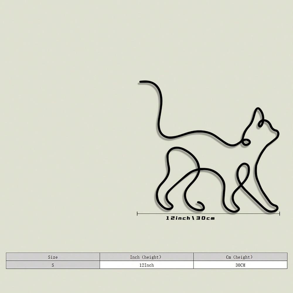 Black Metal Cat Wall Art Vintage Style Home Decor Mother's Day Gift for Cat Lovers