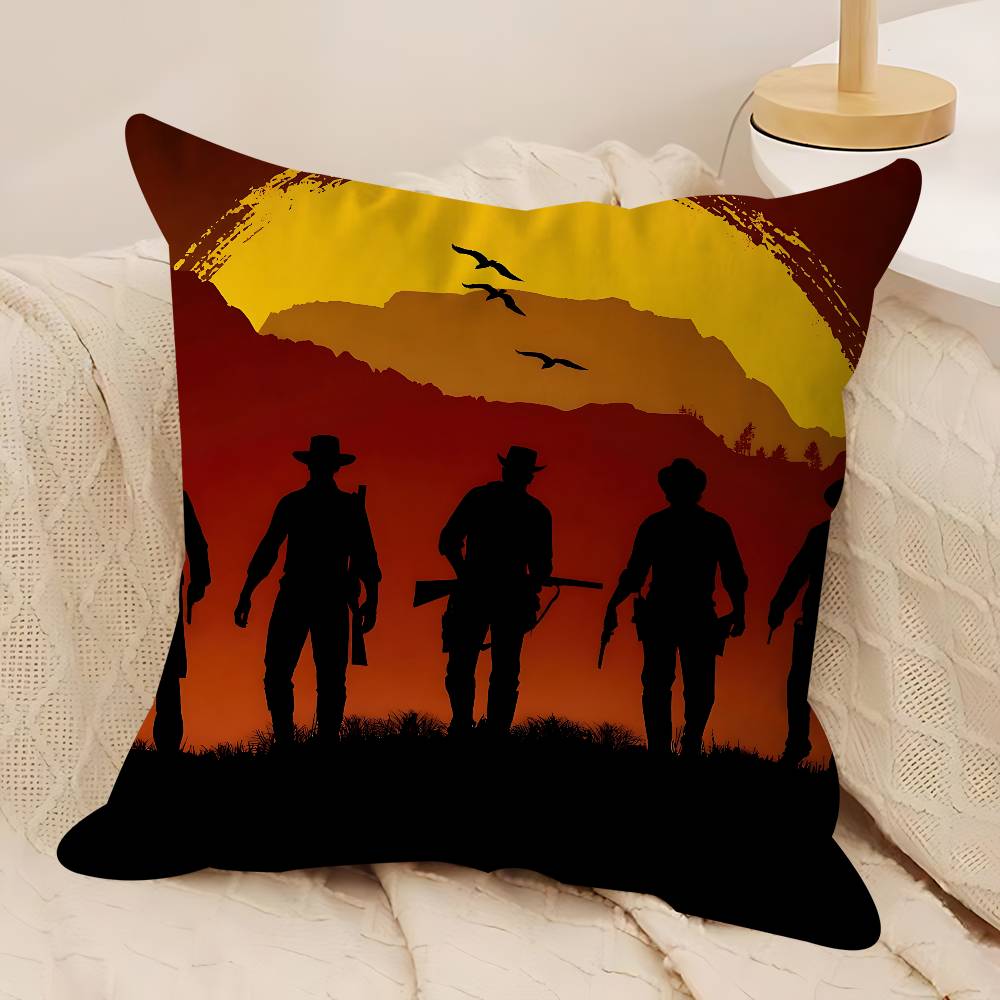 

R-Red Dead Redemption 2 Подушка Подарок Домашний Офис Украшение Спальня Диван Автомобиль Наволочка Чехол 45x45 12x12Inch