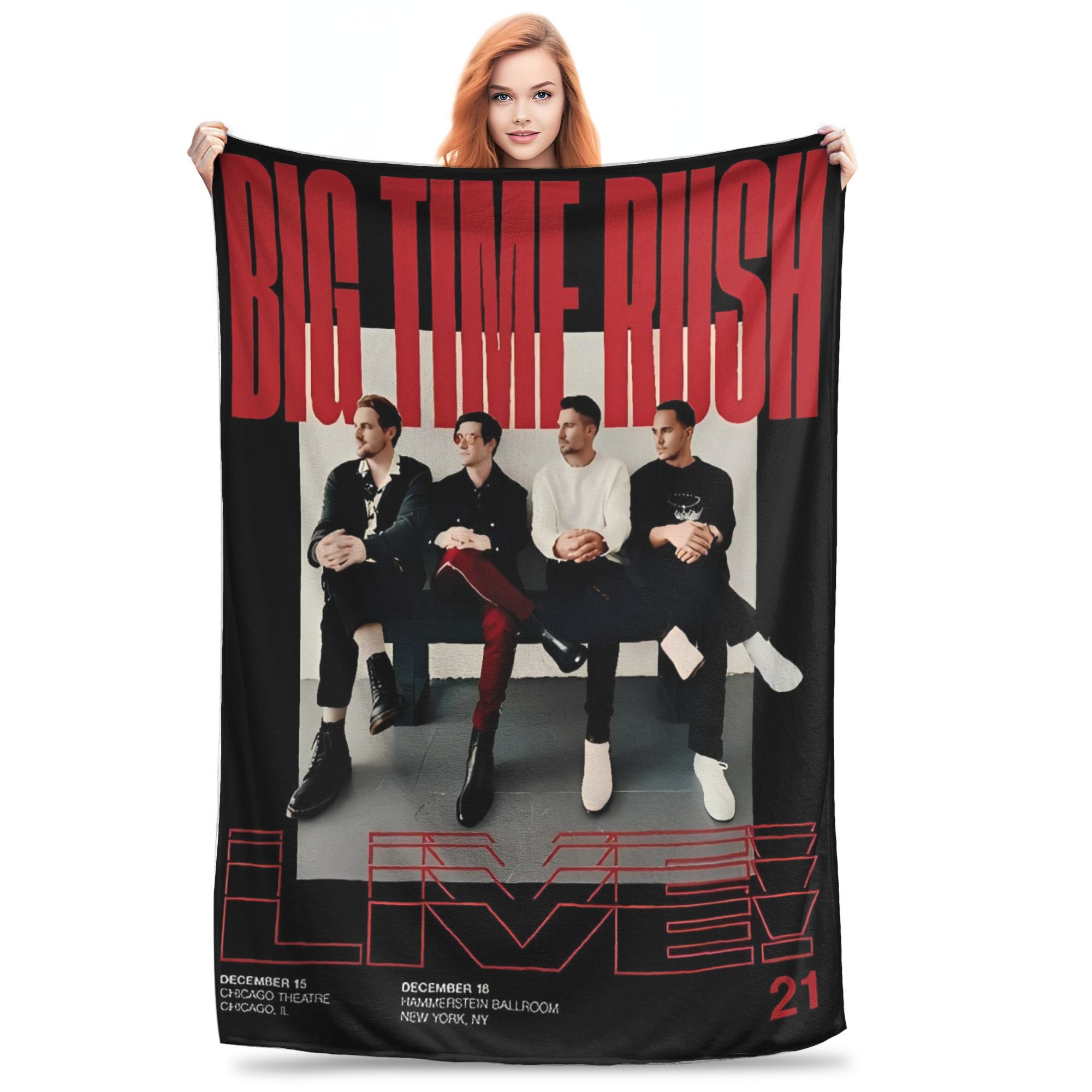 BTR In Real Life Worldwide 2025 Tour Blanket Quality Warm Throw Blanket Winter Kids Outdoor Fluffy Bedspread 80x120cm