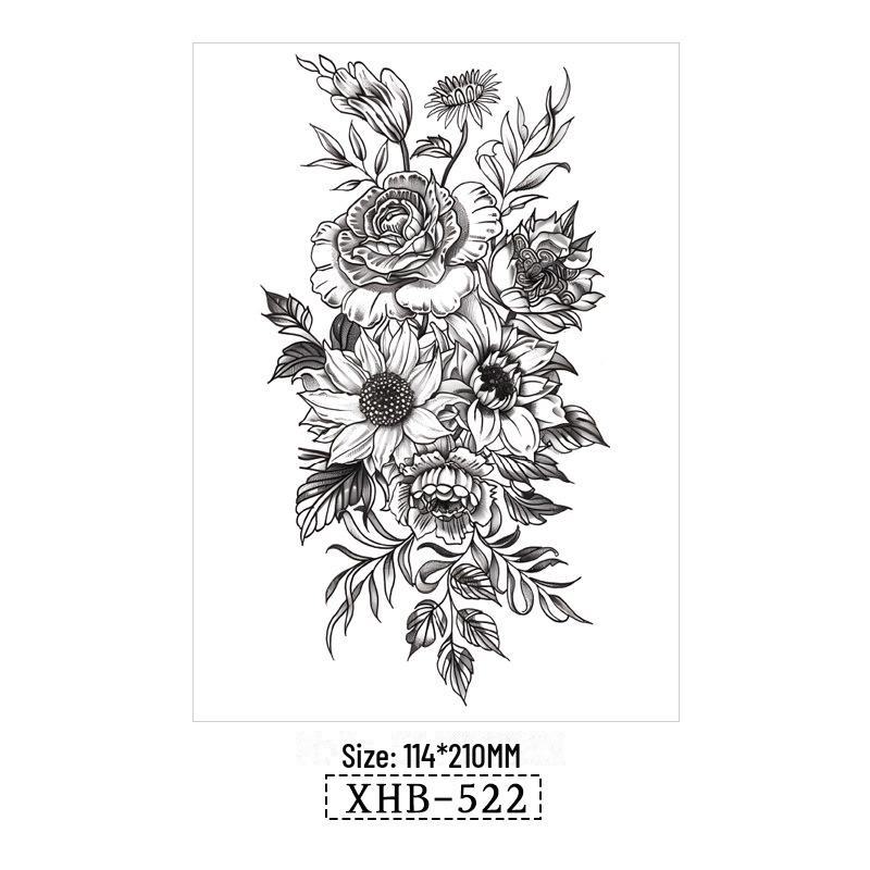 Vattentäta Svarta Djur Halvarm Tatuering Klistermärken