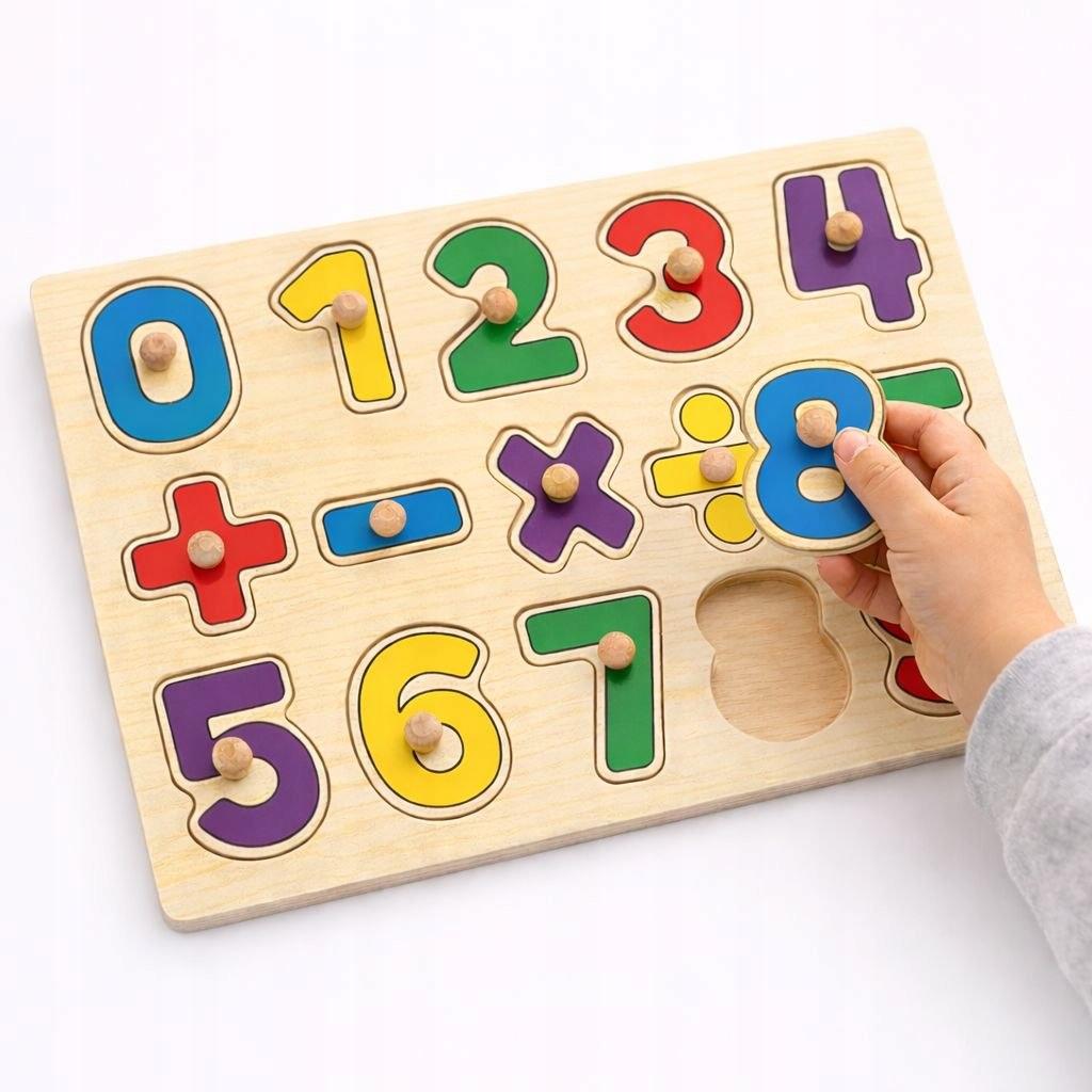 Wooden Puzzle Numbers Mathematics 15 pcs Montessori Learning