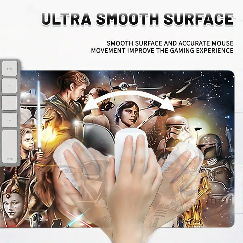 1Pc Star Wars Characters Collage Gaming Mouse Pad Keyboard Desk Mat Non-slip Rubber Lock Edge Waterproof Computer Mousepad for Office Home Decor S115