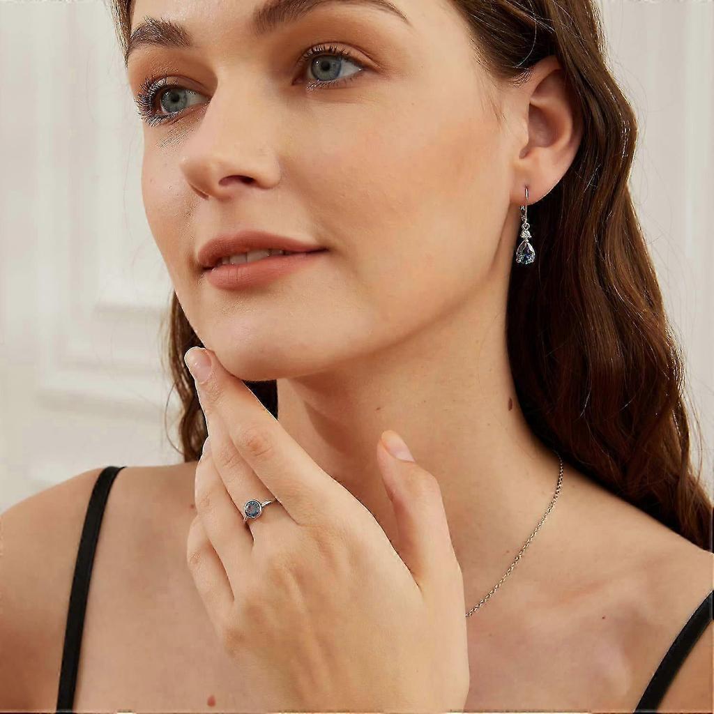 925 Sterling Silver Women's Earrings with Colorful Zirconia for a Glamorous and Elegant Look