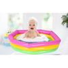 Three Ring Rainbow Foldable Inflatable Swimming Tub Toy Round Pool Baby Waterproof Playhouse Sand Table Fishing Toy Toddler Shower Bath for Children