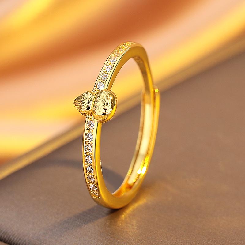 

18K Gold-Plated Exquisite Chinese Style Gourd Ring for Women, Adjustable Design Adjustable Open золотой