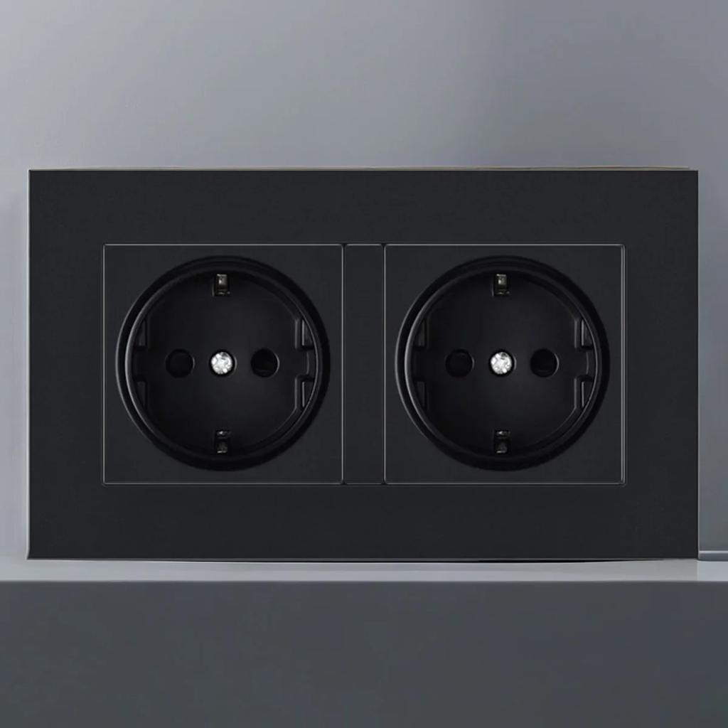 Black Wall Switch EU RU Vintage Flame Retardant Panel 1 Gang 1 Way Wall Rocker Switch On/Off 16A AC 250V Russian Socket