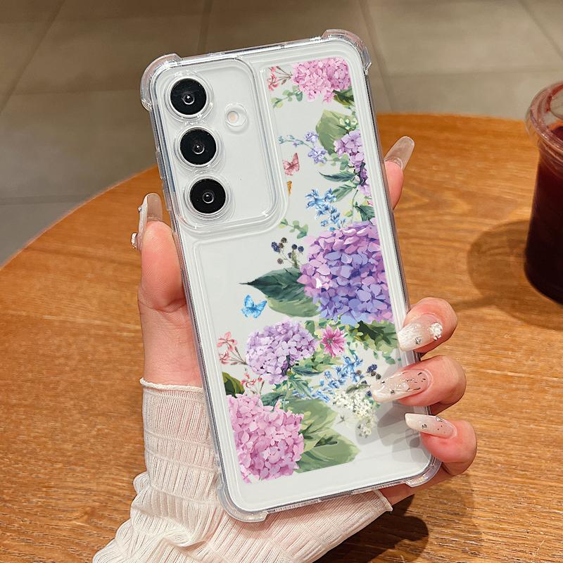 

Для Samsung S25 S24 FE S23 Ultra S22 A56 A36 A16 A55 A35 A15 чехол-корпус модный цветочный принт мягкий силиконовый прозрачный ударопрочный тонкий чехол для телефона Samsung A56