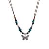 Retro Chinese Ethnic Butterfly Beaded Necklace - All-Match Ancient Style Clavicle Chain for Women