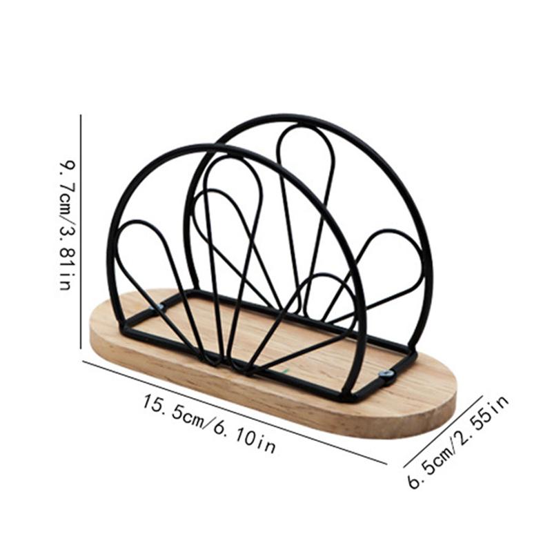 Napkin Holder Countertop Napkin Organizer Desktop Paper Dispenser with Wood Base for Restaurants Cocktail Cookouts Bar Decor New