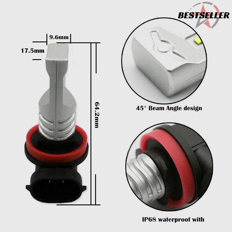 White 2Pcs LED Fog Lights Bulbs For Toyota Tacoma 2012-2018