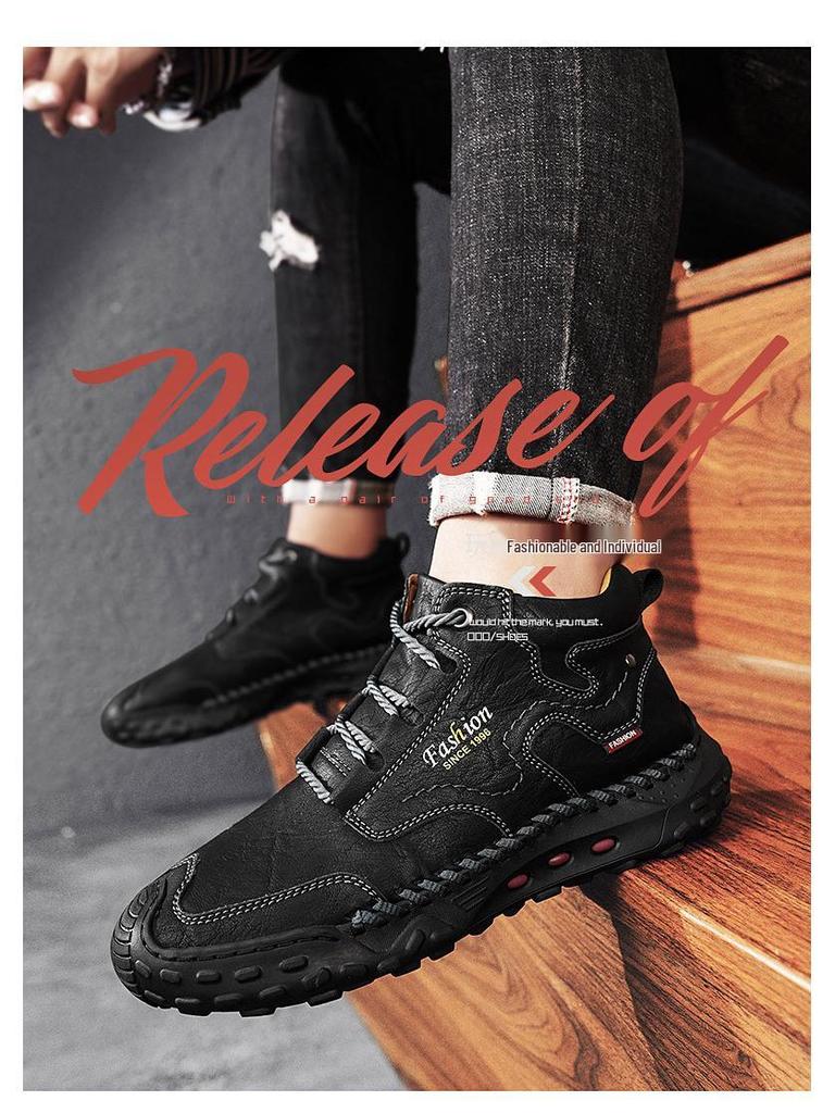 Martin Men's Winter Boots: Large Size, Anti-Cold, Plus Velvet, Warm Outdoor Sports and Casual Shoes