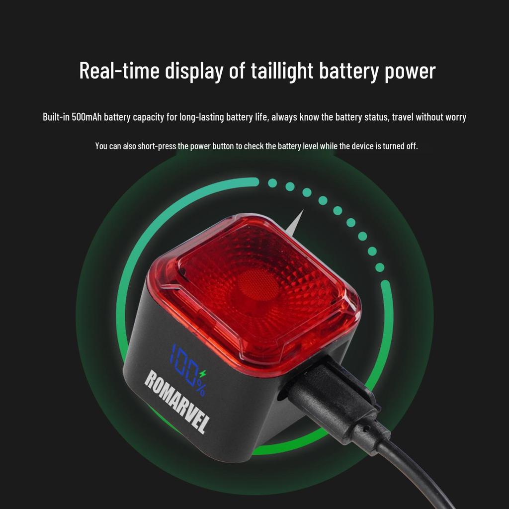 Lumaiwei Smart Digital Display Taillight with Brake Sensing for Night Riding - Mountain & Road Bike Safety.