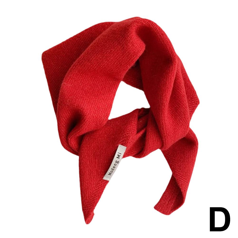British Korean Style Niche Wool Knitted Triangular Scarf Women Headscarf Knitted Scarf Multi-functional Warm Knitted Scarf