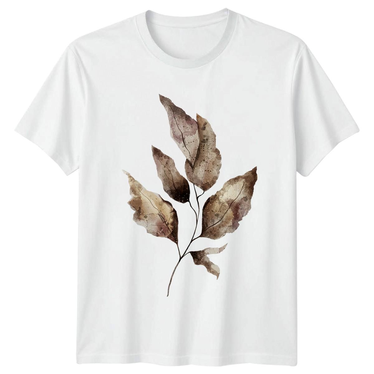 Aesthetic Watercolor Autumn Leaves Botanical T-Shirt Watercolor Art Nature S