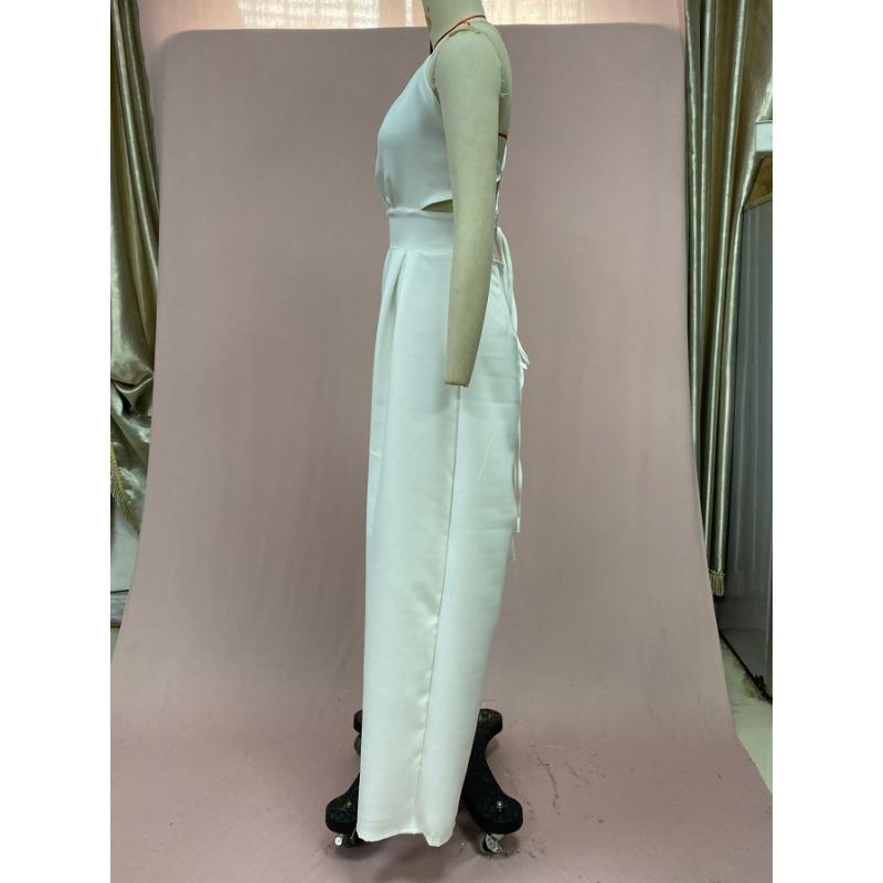 Women's Summer Sleeveless Camisole V-Neck Hip Wrap Backless Jumpsuit