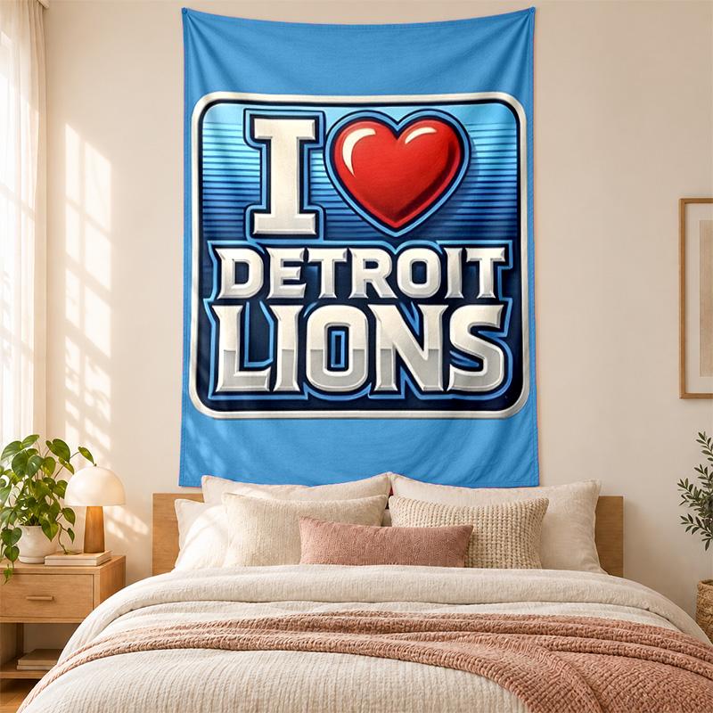 Detroit Lions Tapestry Highquality for Decorating Living Room Bedroom Dorm Walls Ideal As Bedroom Wallart Orholiday Gift
