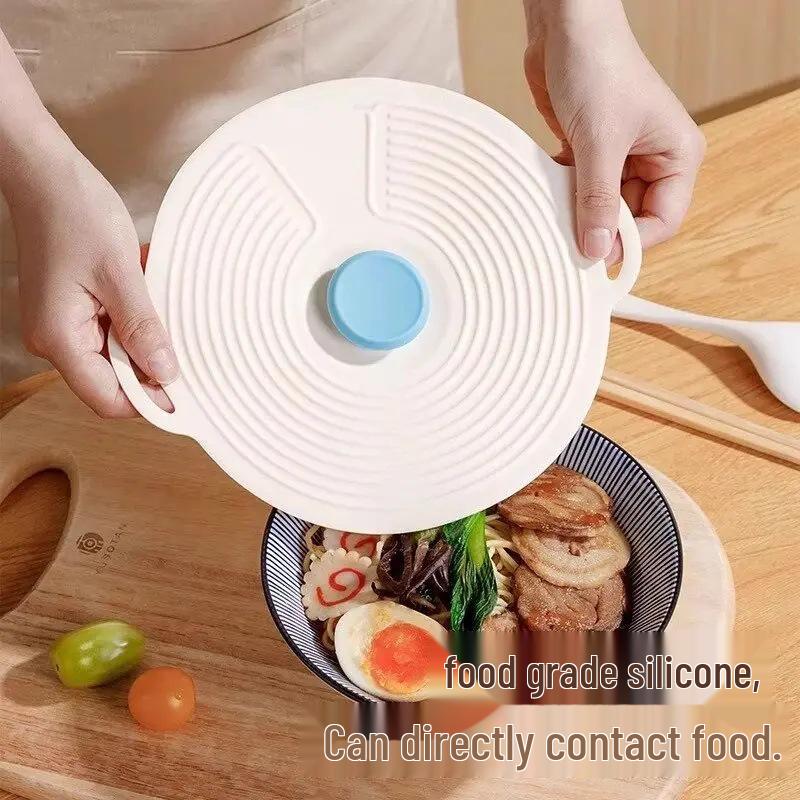 Food Grade Silicone Lid: Reusable, Microwave-Safe, Spill-Proof Cover for Pots, Bowls, Plates, and Cups.