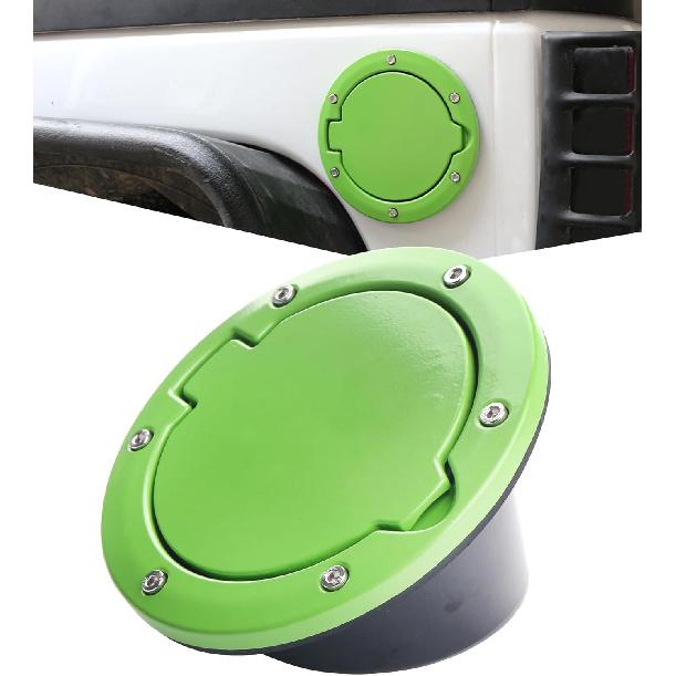 Black Gas Cap Cover Fuel Filler Door Cover Compatible with 2007-2017 Wrangler JK JKU 2/4-DOOR(NOT FOR 2018+ JL MODELS)