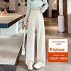 Plus Size High Waist Wide Leg Pants for Women - Spring & Autumn Casual Straight Leg Style, fits up to 200 lbs.