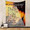 The Blessing Scripture Sunflower Christian Quote Patterned Tapestry for Bedroom and Living Room Home Decor
