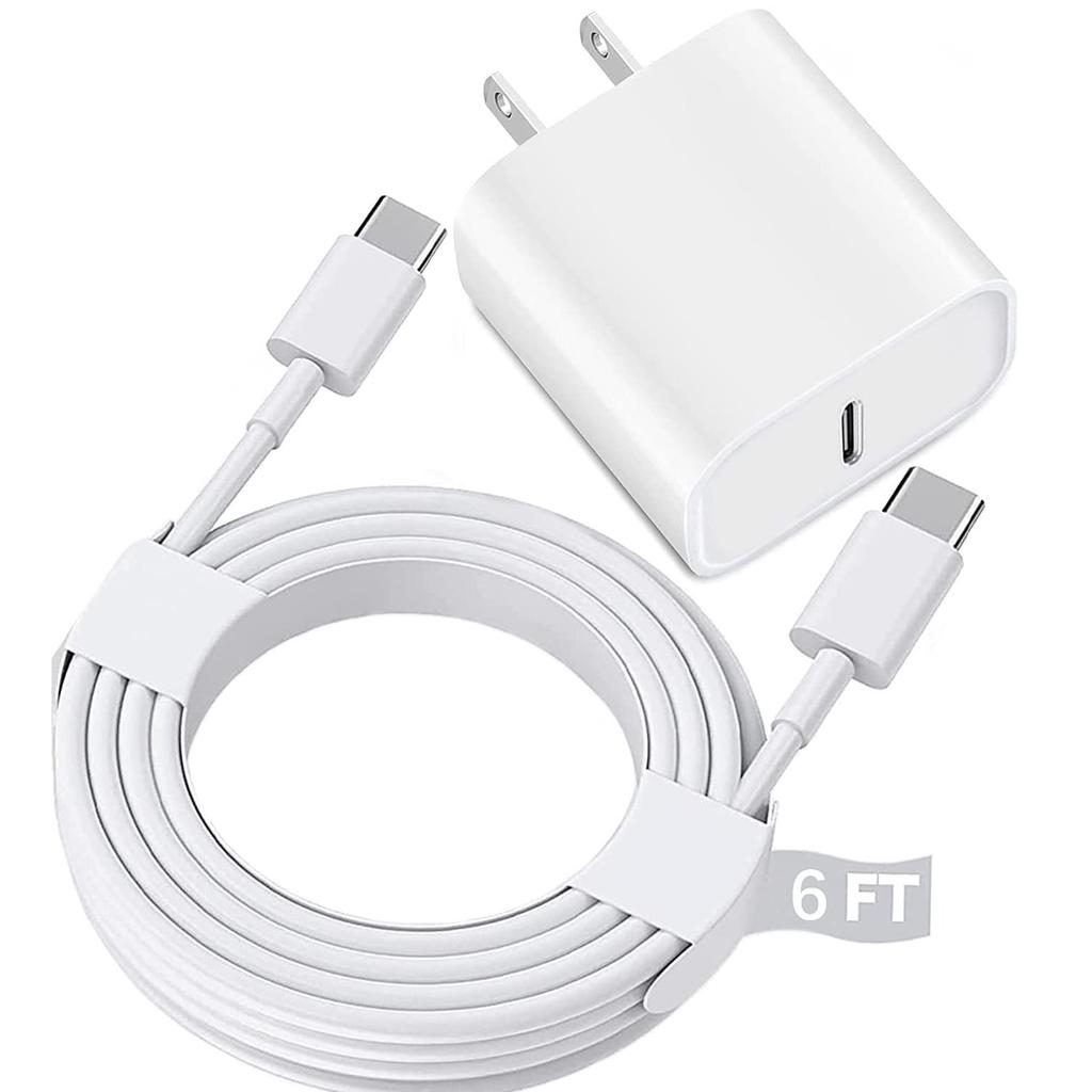 Para Carregador iPhone16 Carregamento Rápido, Para Carregador iPhone15, Para Carregador iPad Carregamento Rápido Carregador de Parede com Cabo USB C para C de 6 PÉS