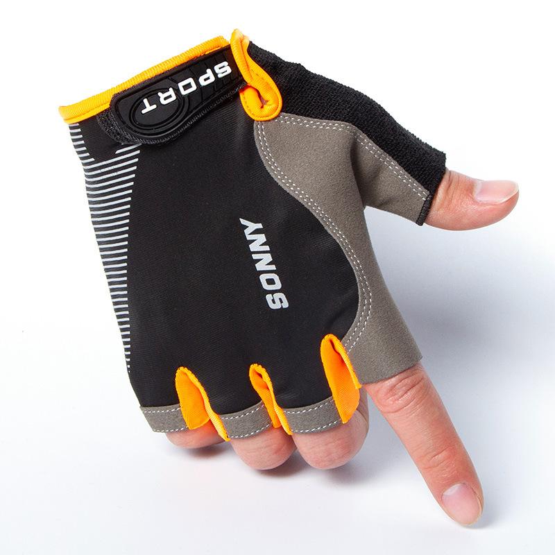 

HotSeason Ice Silk Thin High Elastic Bicycle Cycling Fishing Fitness Climbing Anti Slip Outside Gloves for Men and Women ActiveWear Half Finger L