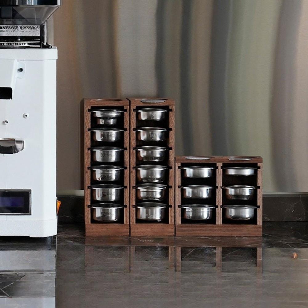 Wooden Coffee Bowl Filter Storage Rack Walnut Barista Tools  Cafe Supplies