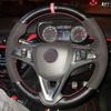 Black Carbon Car Steering Wheel Cover For Opel Astra(K) Corsa(E) Crossland X Grandland X Ignia Suede Leather Steering Wrap