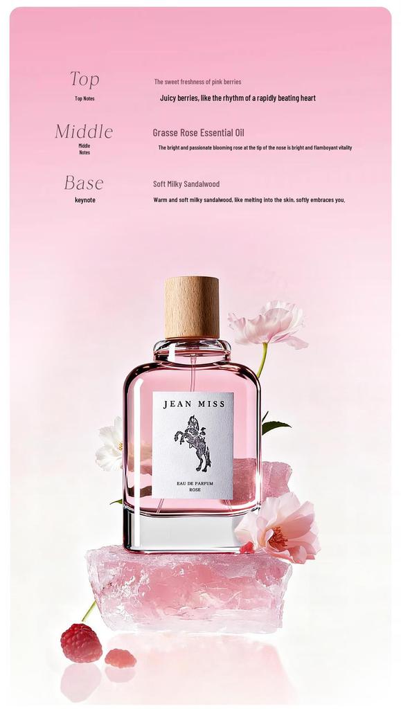 Women's Long-Lasting Rose Fragrance Perfume - Romantic Pink Scent for Students
