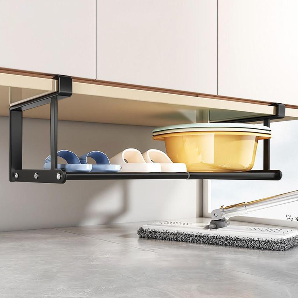 Under Shelf Basket Cabinet Telescopic Shelf Heavy-Duty Non-Slip Adjustable Rack Tray for Kitchen Sink Locker Vanity RV Closet