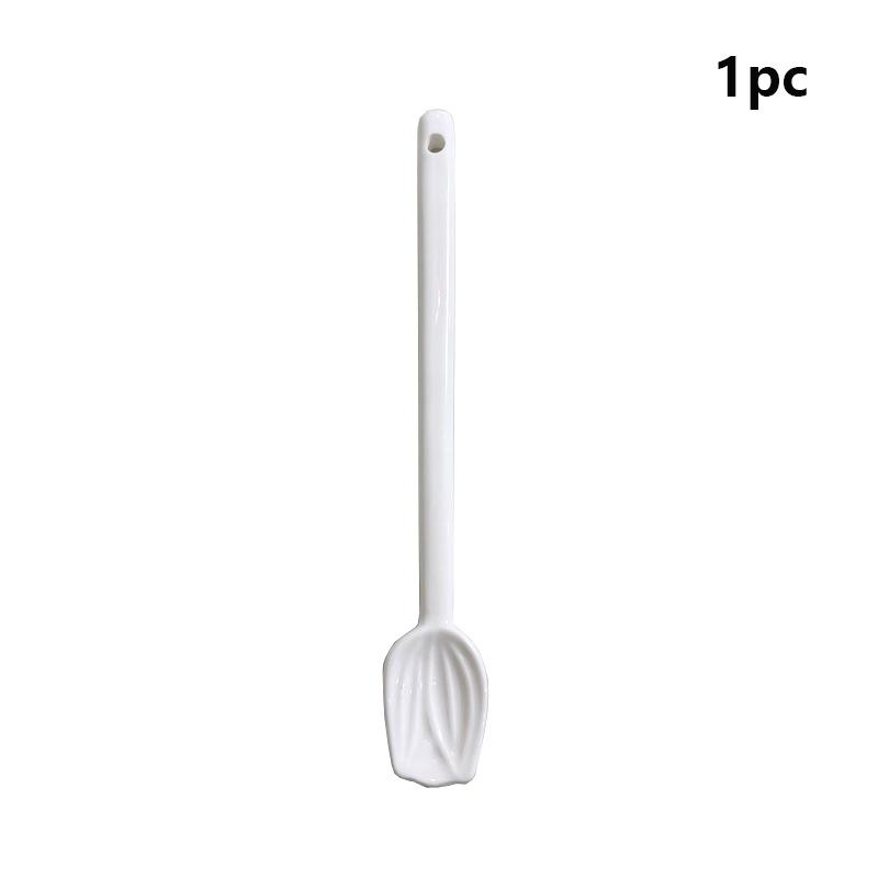 1Pc Tulip Ceramic Coffee Spoon Long Handle Ice Cream Spoon Dessert Milk Tea Honey Stick Stirring Tool