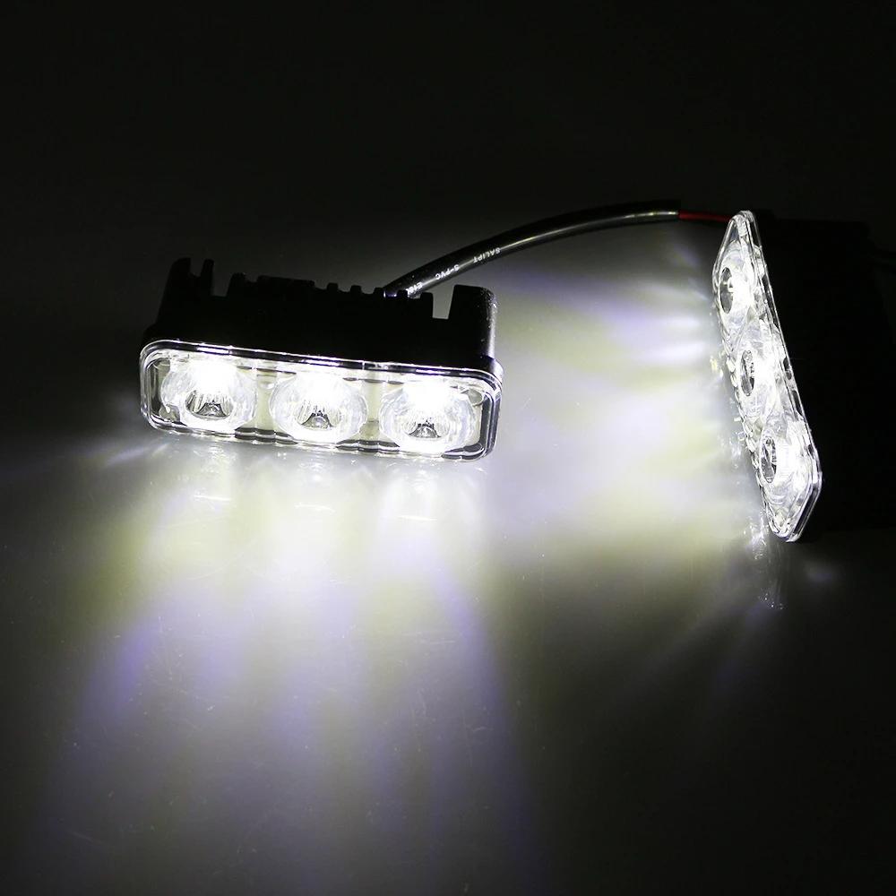 3 LED Daytime Running Light Waterproof IP67 Car Motorcycle DRL Constant/Flash