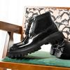 New Men's Big Head, Thick-soled Upturned Head To Increase Height Men's Shoes Trendy Shoes Polished Cowhide Short Boots Men