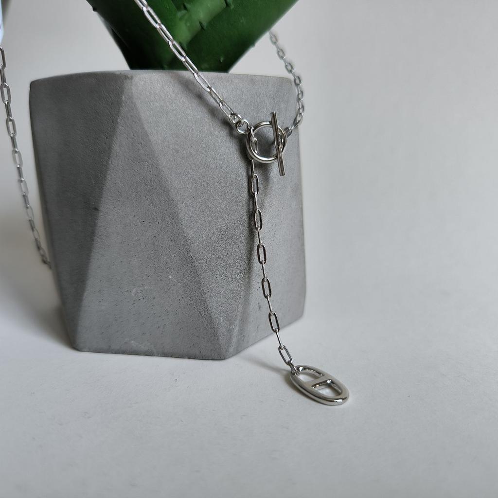 Серебряное колье с без камней, вес изделия 6,1 гр (2187356)