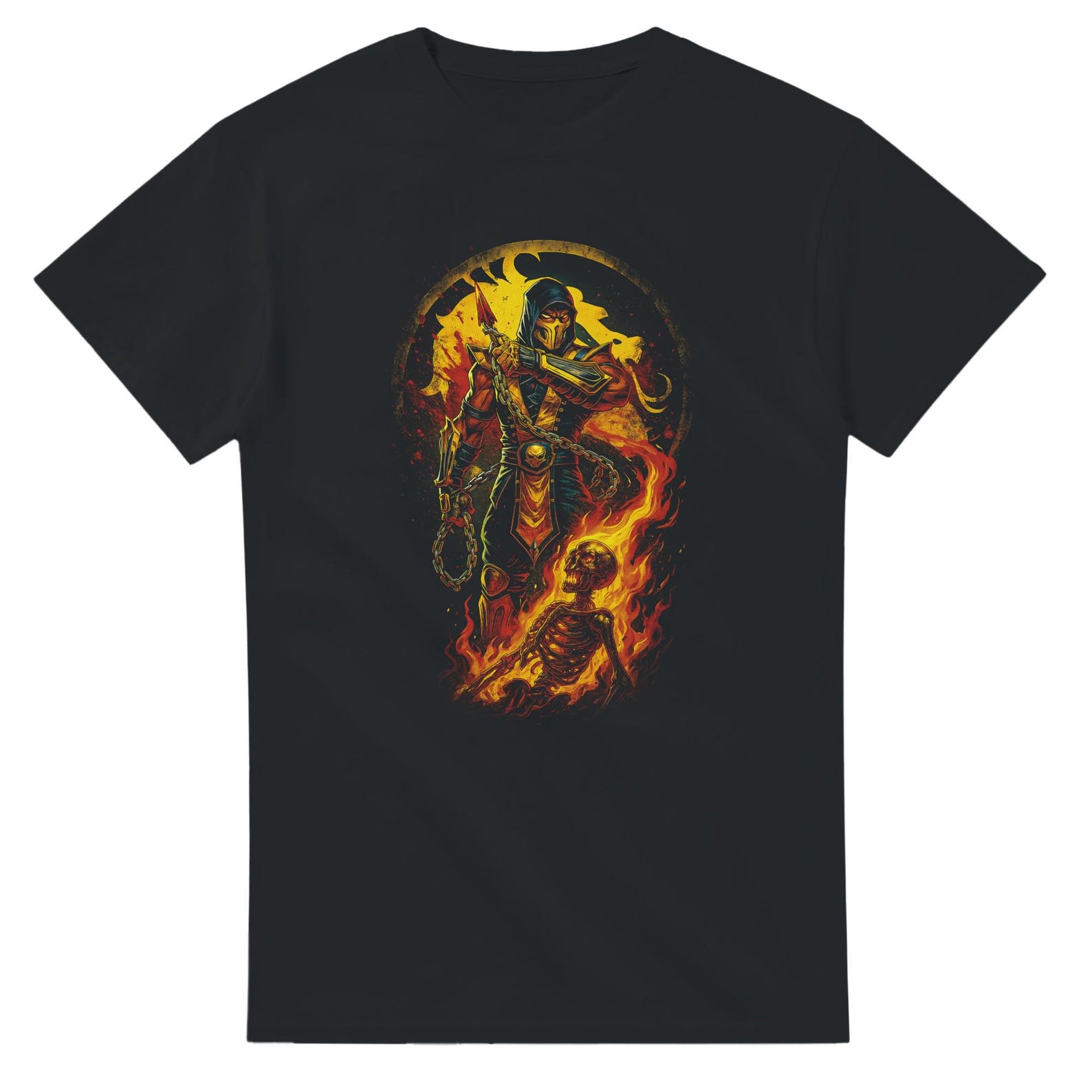 Sub Zero Mortal Kombat Halftone Heavyweight Unisex Crewneck T shirt | Gildan® 5000 XL