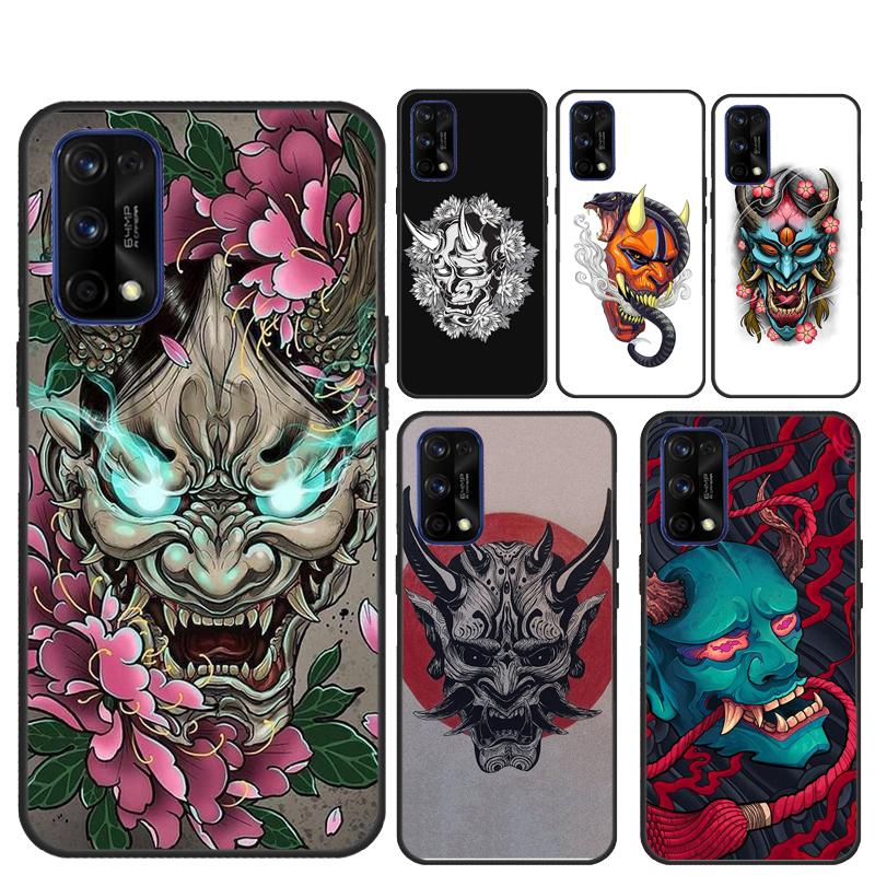Japanese Oni Hannya Demon Mask For Realme 13 12 10 11 14 Pro Plus GT 6T 6 5 GT7 Pro C61 C55 C53 C51 C21Y C25S C75 C67 Case
