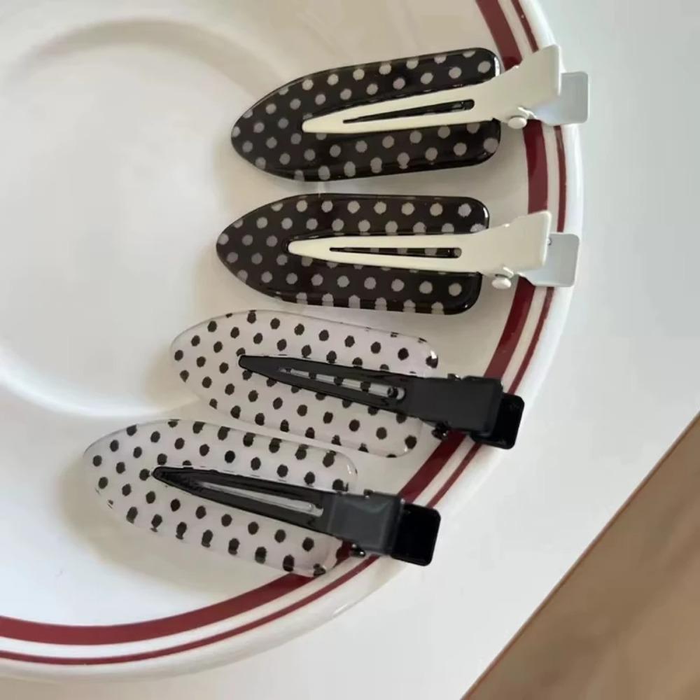 Black White Polka Dot Acrylic Hair Clips,Minimalist Style Hair Barrettes with Secure Hold,Daily Party Hair Accessories for Women