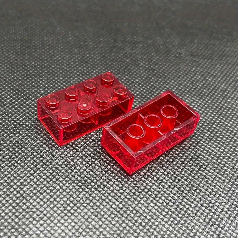 10pcs 2x4 Dots Small Particle Transparent Clear Brick Building Block Parts Toys for Children DIY House Waterfall Compatible 3001