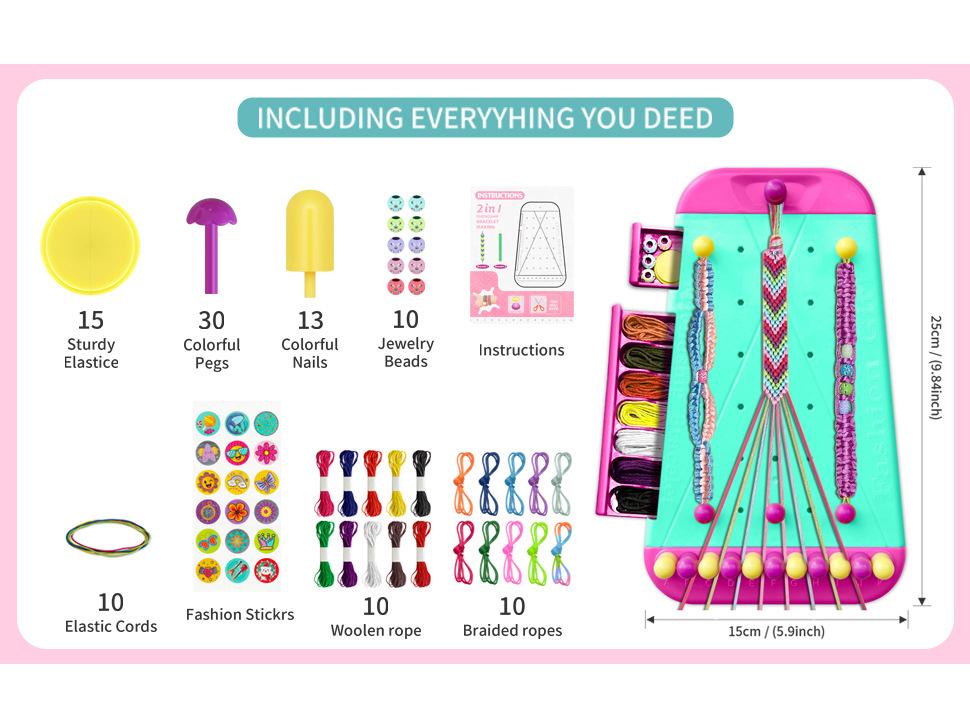 Kids DIY Friendship Bracelet Weaving Toy Set