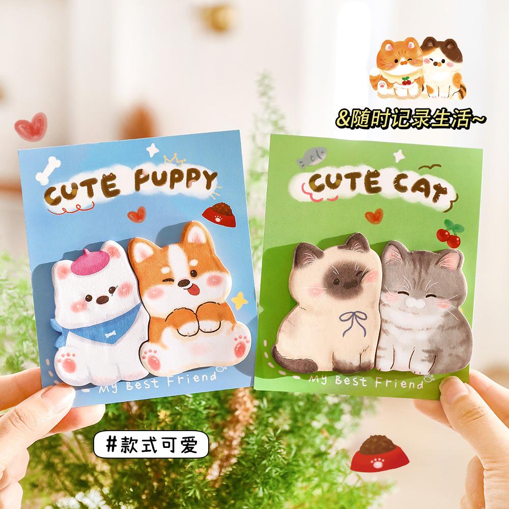 Cute Animal Stickers Sticky Notes, Student Creative Combination Message Notes Cartoon Stickers Memo Pad Pasted N Times Gift