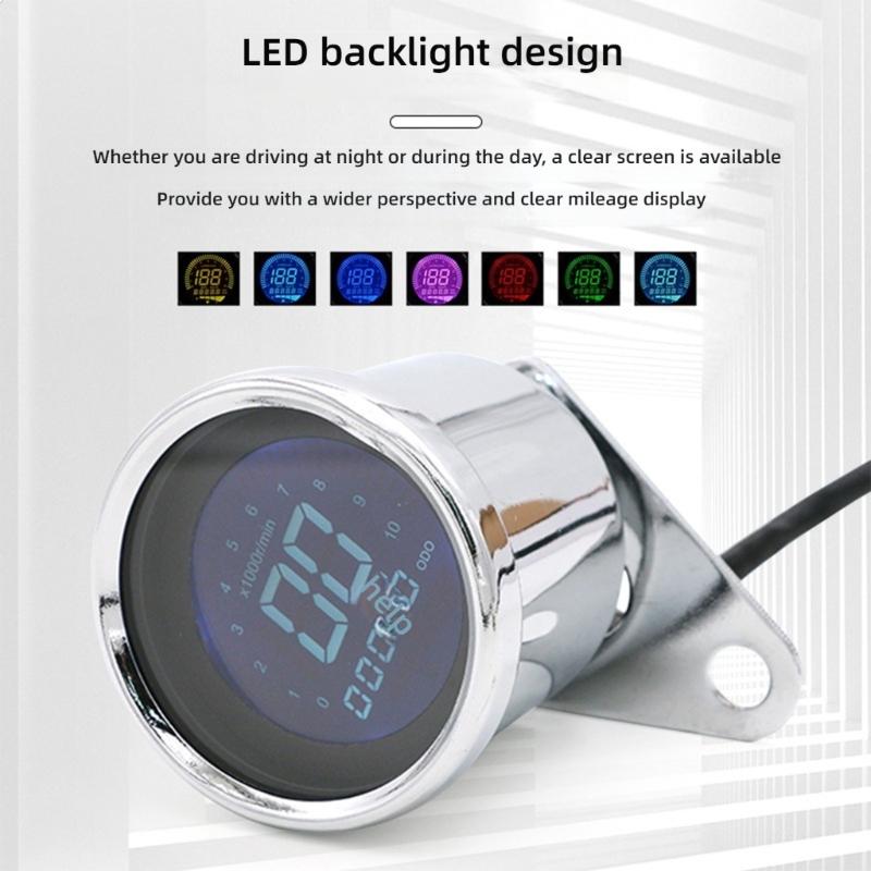 LCD Motorcycle Dashboard Alloy Housing Multi Feature Display Including Fuel Level & Speed Reading for Modification