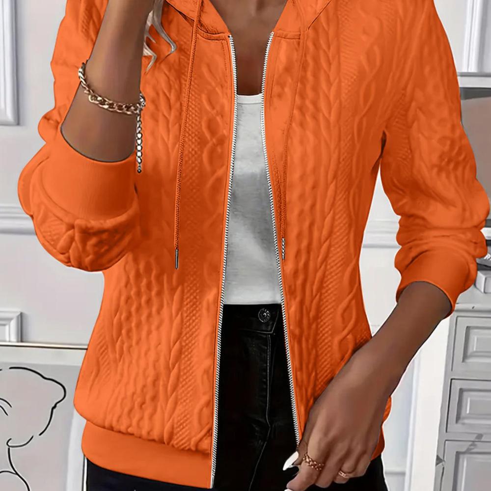 Damen Zip-Up Hoodie Lässig Langarm Locker Geschnittenes Sweatshirt Fleecejacke