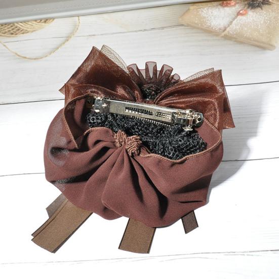Lace Decorated Hair Accessories Bowknot Flower Decor Mesh Bag Hair