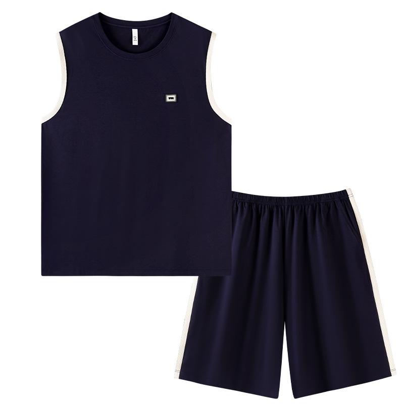 Soft and comfortable summer men's pajamas men's pure cotton can be worn outside loungewear vest sleeveless 1011 new summer