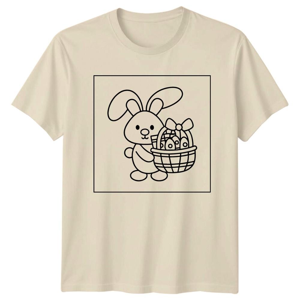 Easter Bunny Basket Holiday Unisexs TShirt Ladies Tee Graphic Top Unisex