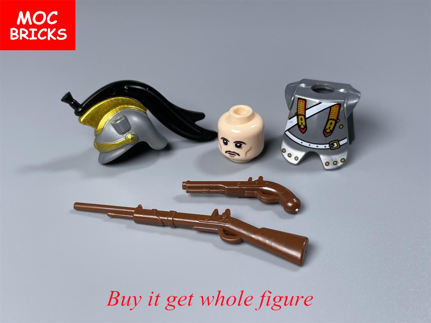 MOC Blokken Militaire Figuren Napoleontische Oorlogen Serie Bouwstenen Middeleeuwse Franse Dragoon Britse Soldaten Wapens Speelgoed 1pcs