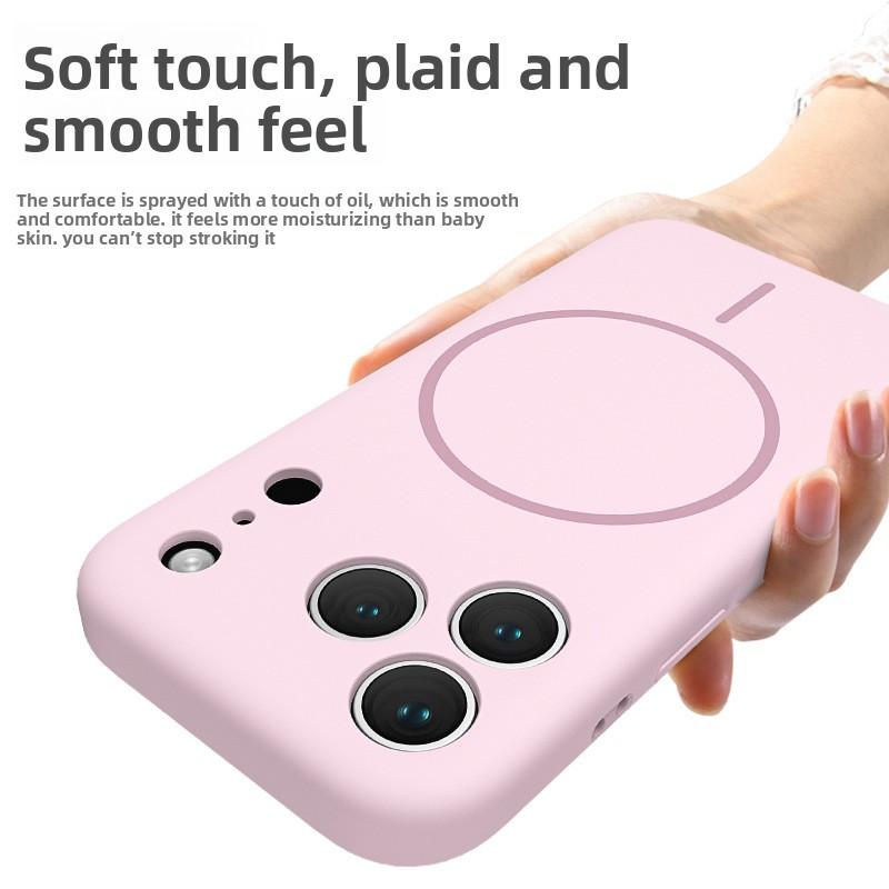 Capa de Silicone Líquido para iPhone 17, Fosca, Carregamento Magnético, Cobertura Total, Capa Macia à Prova de Quedas para Apple 16