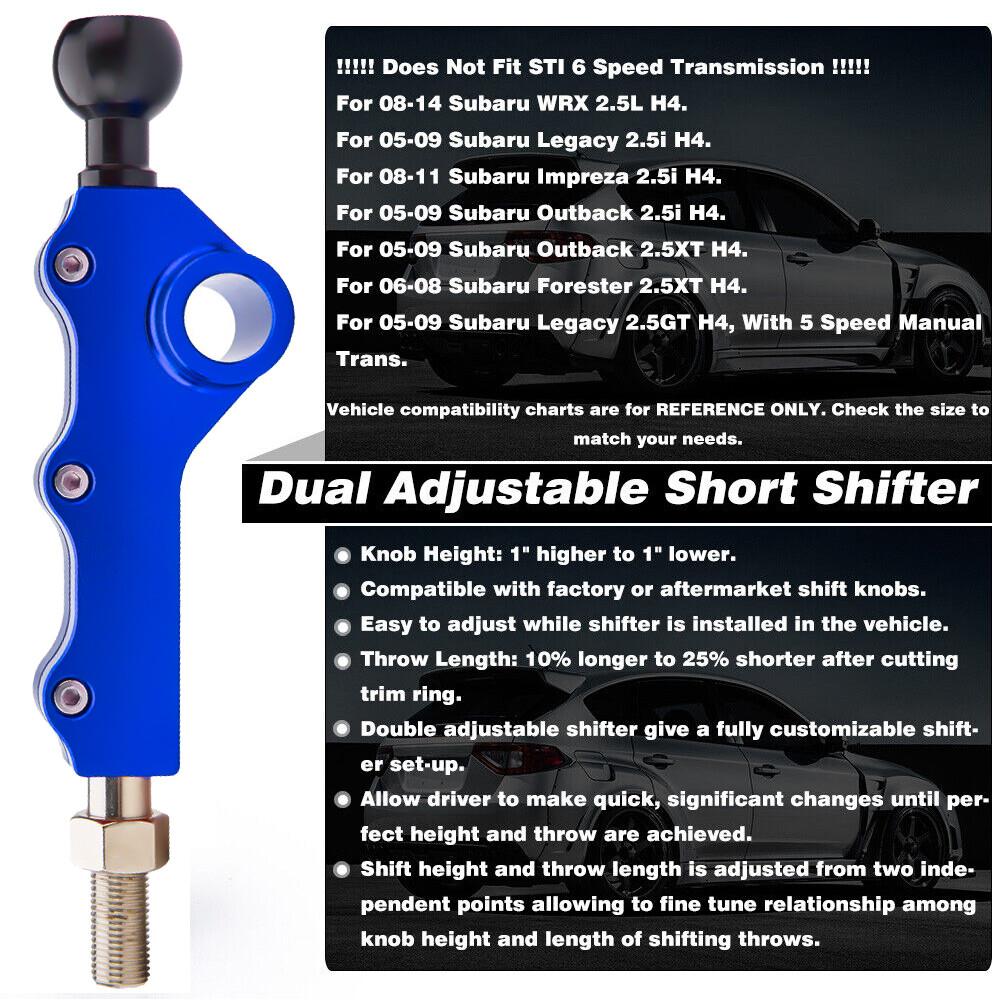 Adjustable Short Throw Shifter for 2008-2014 Subaru WRX Legacy Outback Forester