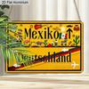 2D Flat, 1pc "Mexiko Deutschland" Aluminium Sign 8x12 Inch - Mexican & German Cultural Elements Design, Travel Themed Metal Wall Decor, Vintage